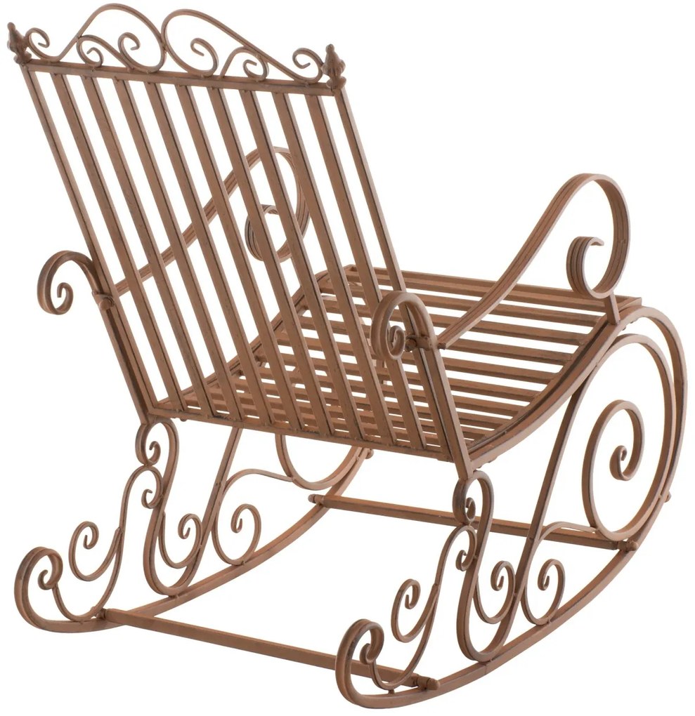 Kovové hojdacie kreslo Smile - Hnedá antik