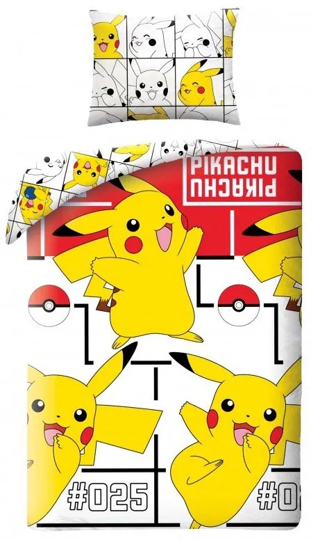 HALANTEX Obliečky Pokémon Pikachu Happy Bavlna, 140/200, 70/90 cm