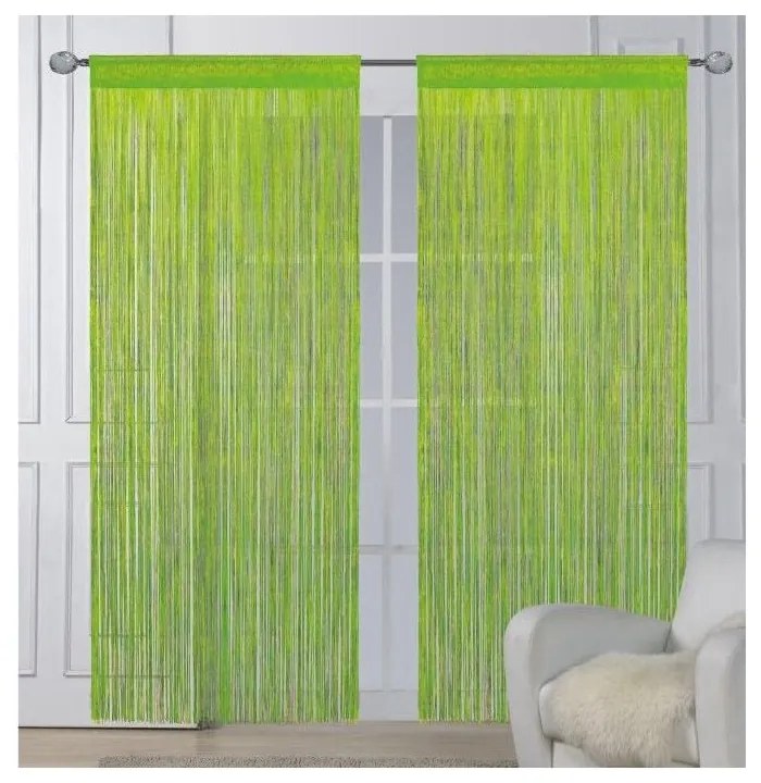 M&K Šnúrkové záclony limetkové – 150 × 180 cm (2 ks)