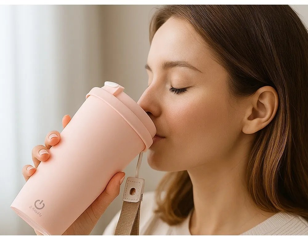 Termohrnček s funkciou napeňovača a viečkom, 350 ml