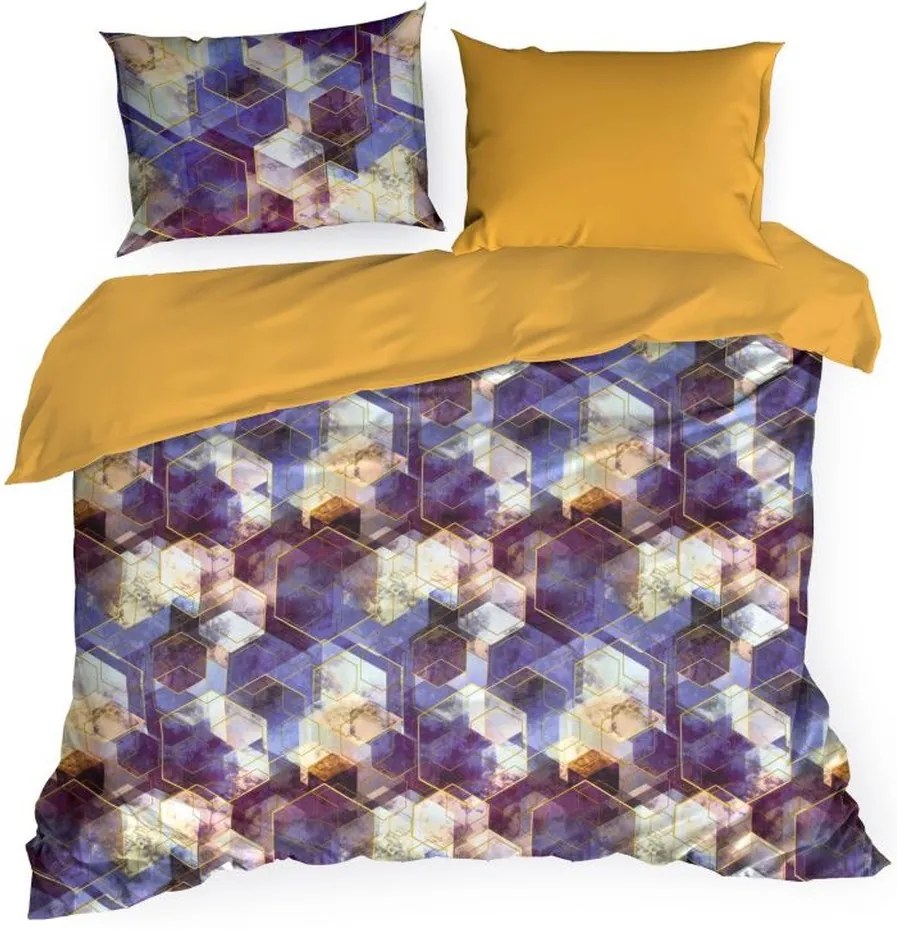 Pestrofarebné bavlnené obliečky s geometrickým motívom