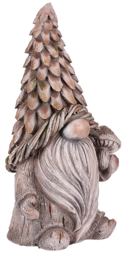 Záhradná dekorácia trpaslík Hríb, sivá, 25 x 19 x 49 cm