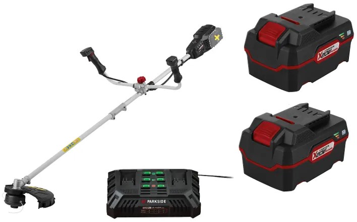 Parkside Performance® Aku krovinorez 2 v 1 + Akumulátor PAP 20 B3 20 V/4 Ah, 2 kusy + Dvojitá nabíjačka 20V 4,5 A Pdslg 20 B1 (800009117)