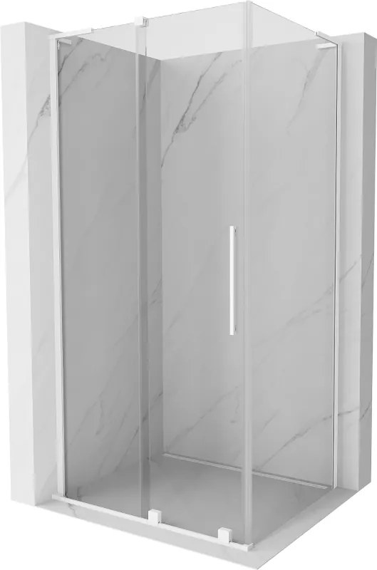 Mexen Velar L, sprchový kút s posuvnými dverami 90 x 70 cm, 8mm číre sklo, biela matná, 871-090-070-03-20