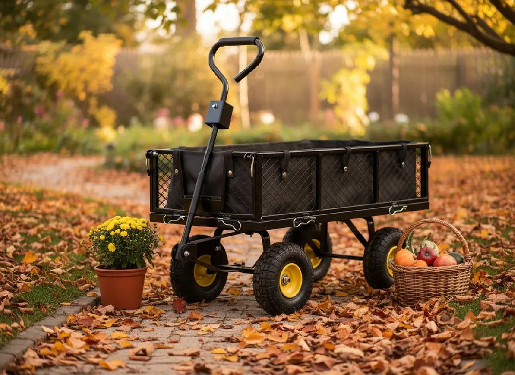 CH Čierny záhradný vozík s odnímateľnými bočnicami Loca M