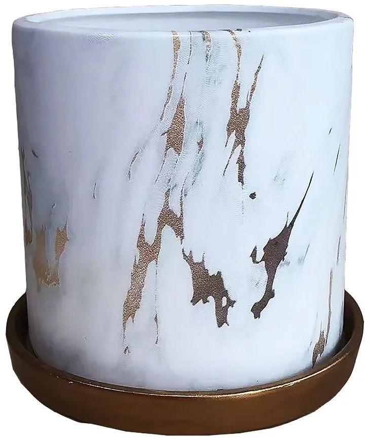 Kvetináč YS44149L ceramic Water Transfer Effect 15x15x1