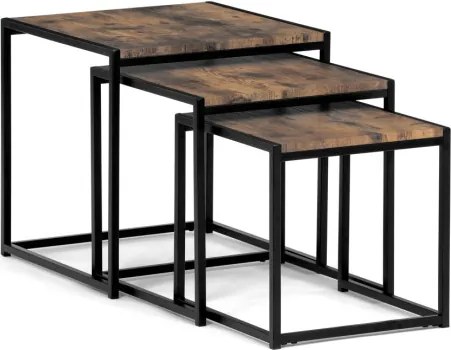 Sada 3 konferenčných stolíkov old wood AF-3003 OLW