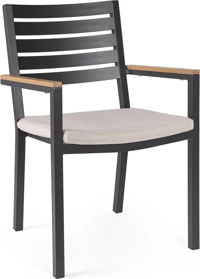 Antracitová kovová záhradná stolička Henna – Bizzotto