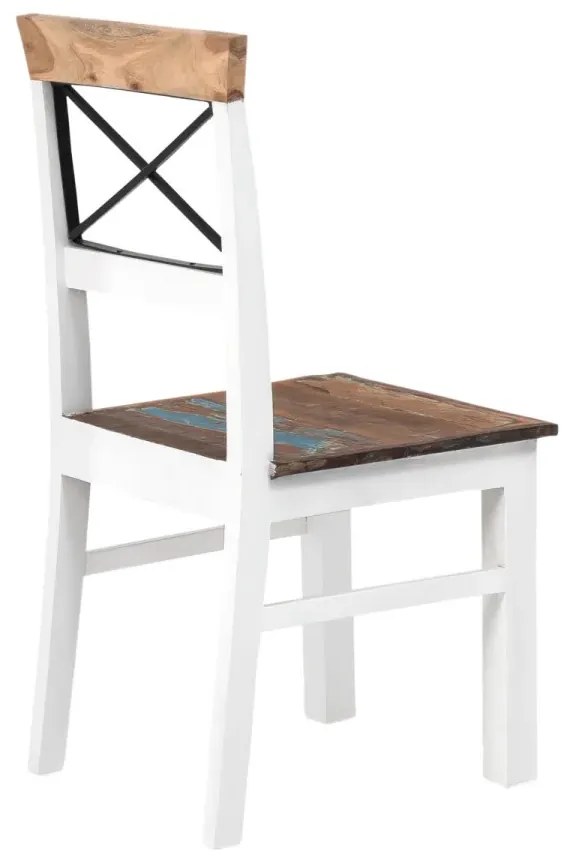 furniture-nabytek.cz - Masivní židle Perth z recyklovaného dřeva, lakované, bílé / barevné – sada 2 ks