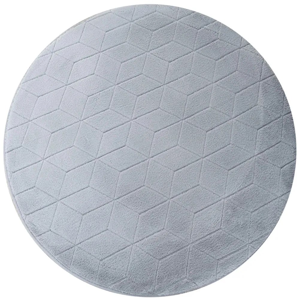 TZ Sivý okrúhly koberec 3D Rabbit Rozmer: 160