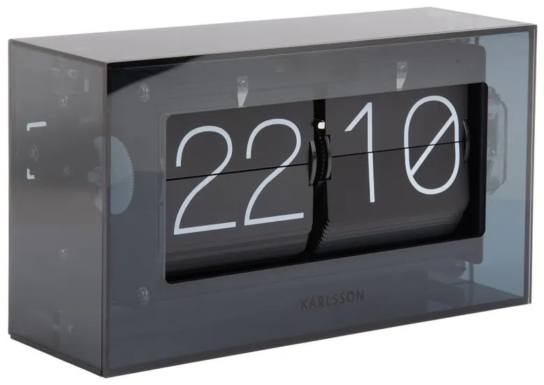 Karlsson 5976BK Designové nástenné/stolnípřeklápěcí hodiny černá, 21 cm