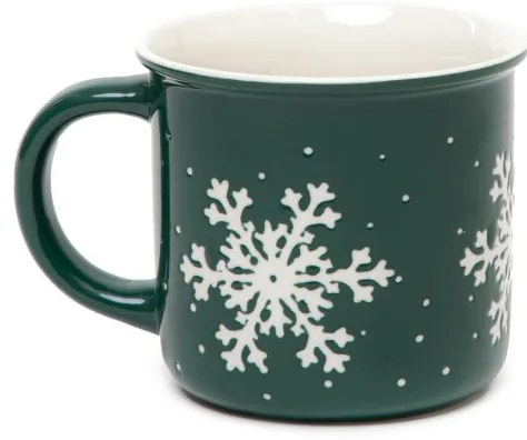 Sada dvoch hrnčekov TRINKIE zelená, so snehovými vločkami 831800 360 ml