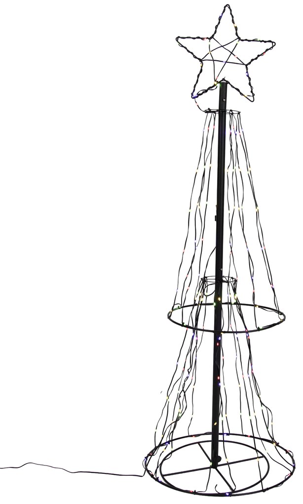 Vianočná stojaca lampa čierny strom 150 cm vrátane LED RGB s časovačom IP44 - Ugoku
