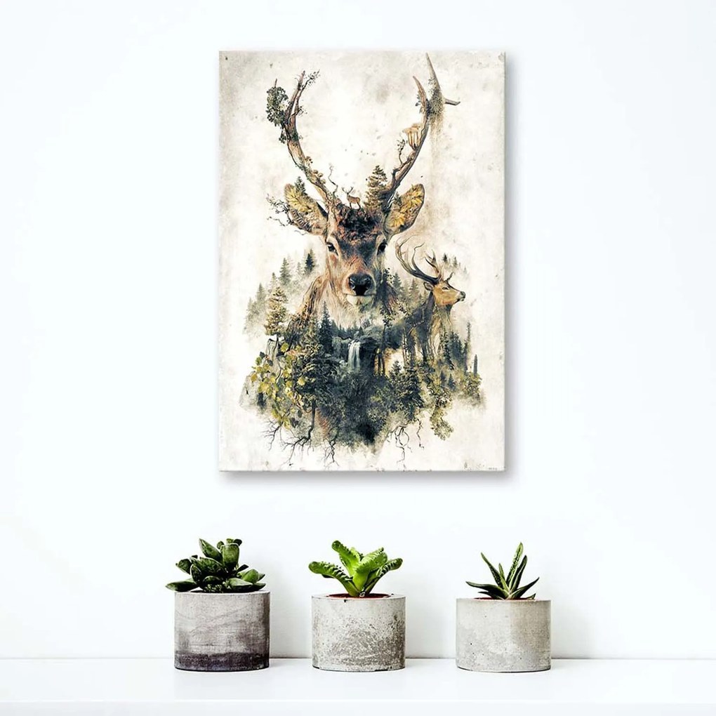Gario Obraz na plátne Umelecký jeleň Rozmery: 60 x 90 cm