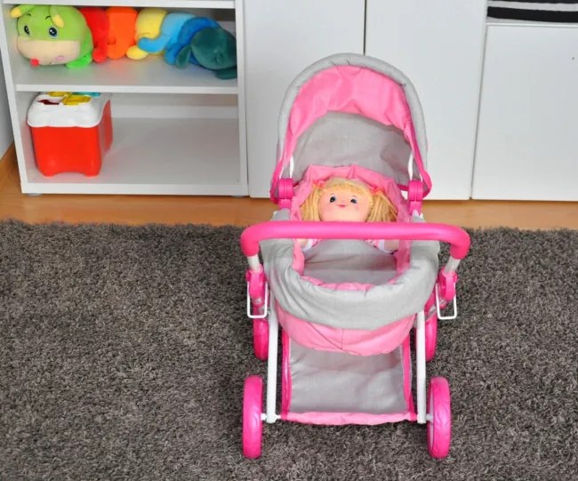 Kočík pre bábiky Alice Prestige ružový