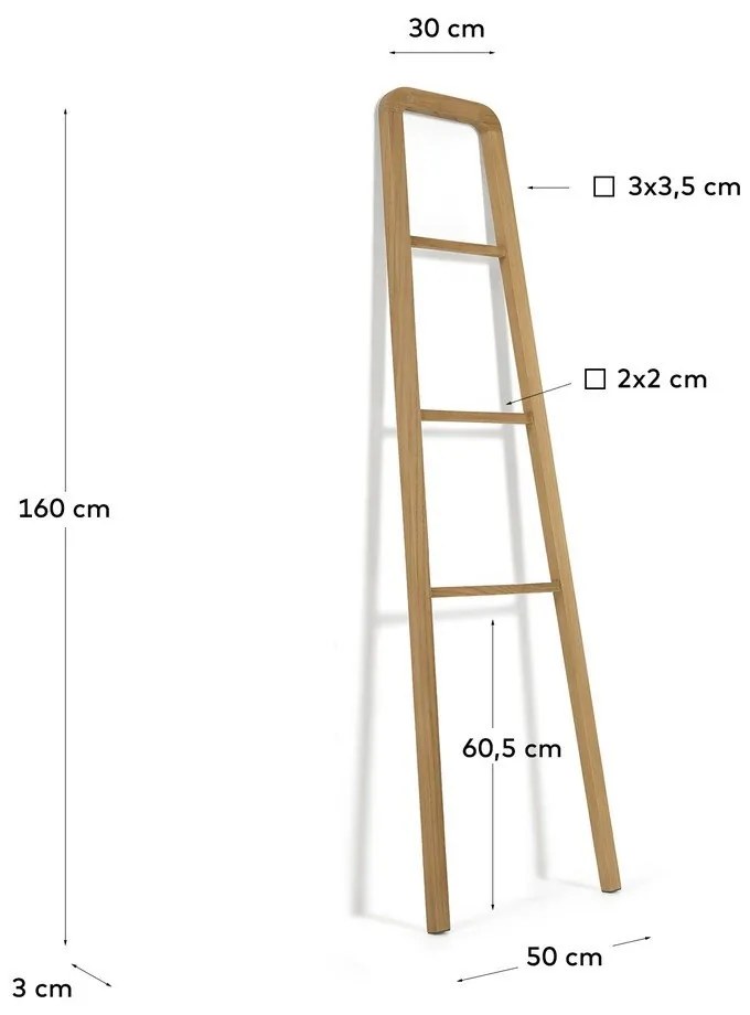Dekoratívny rebrík z tíkového dreva Kave Home Uliana