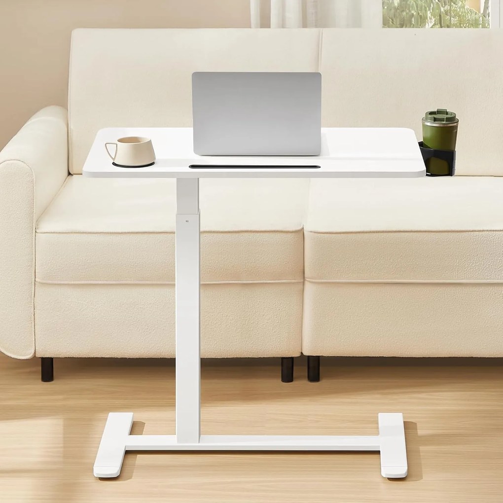 Výškovo nastaviteľný odkladací stolík Vasagle Elev 80 cm biely