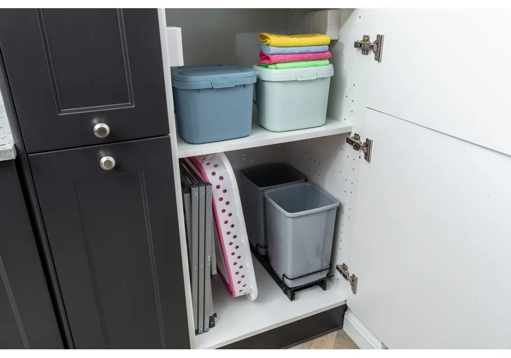 Súprava 2 sivých odpadkových košov Addis In-Cupboard Bin, 10 l