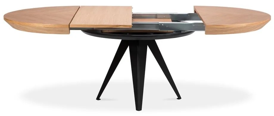 Rozkladací stôl s čiernymi kovovými nohami Windsor & Co Sofas Magnus, ø 120 cm