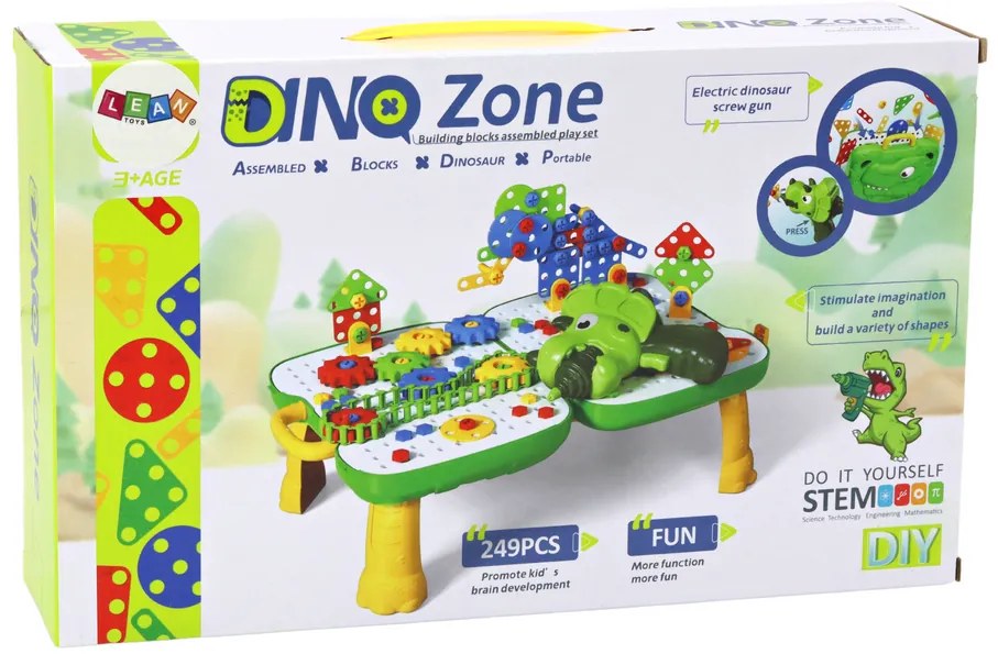 LEAN TOYS Stolný kufor Dinosaurus - 249 kusov