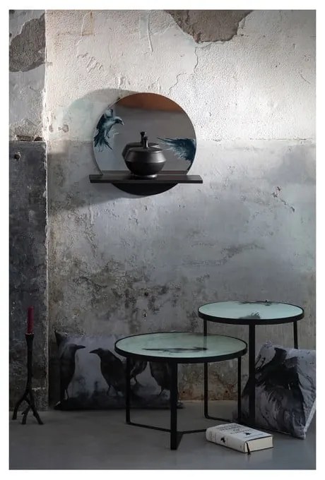 Kovový odkladací stolík so sklenenou doskou BePureHome Fly, ⌀ 45 cm