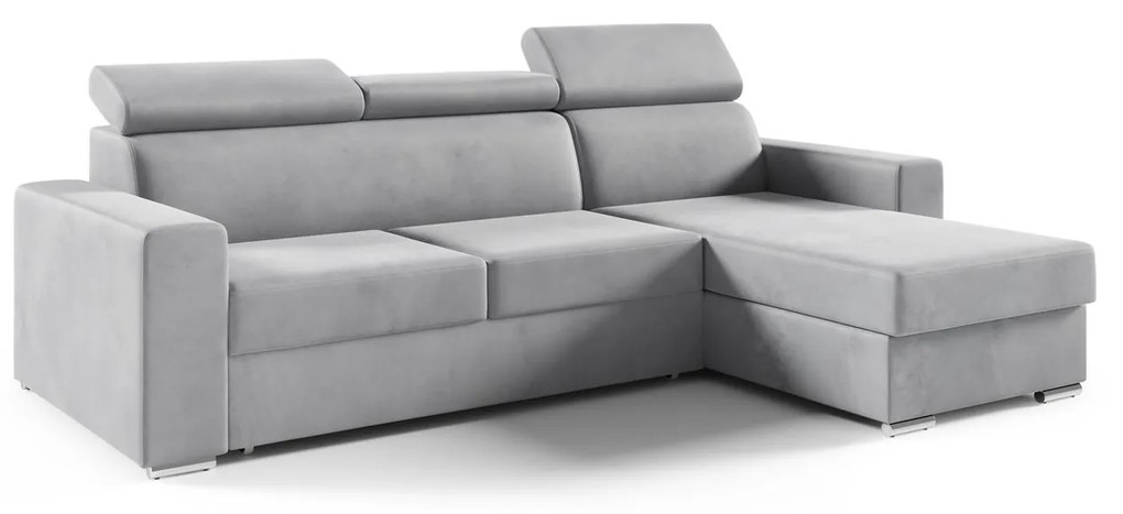 Rohová rozkladacia sedacia súprava ADELA Tmavo sivá I Pravá