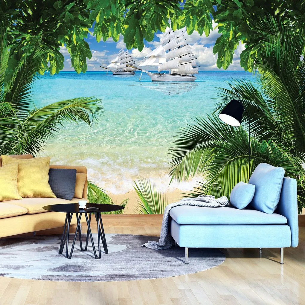 Fototapeta - Loď na oceáne (152,5x104 cm)