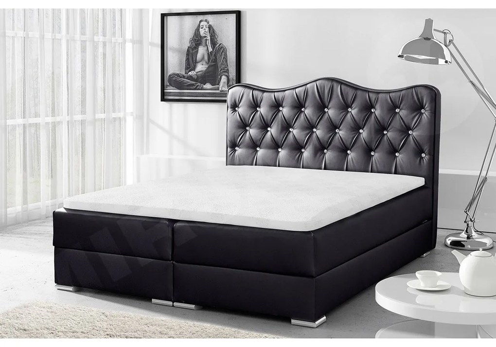 Posteľ kontinentálna Medrins, Rozmer postele: 180x200, Dostupné poťahy: ekokoža Soft 10a