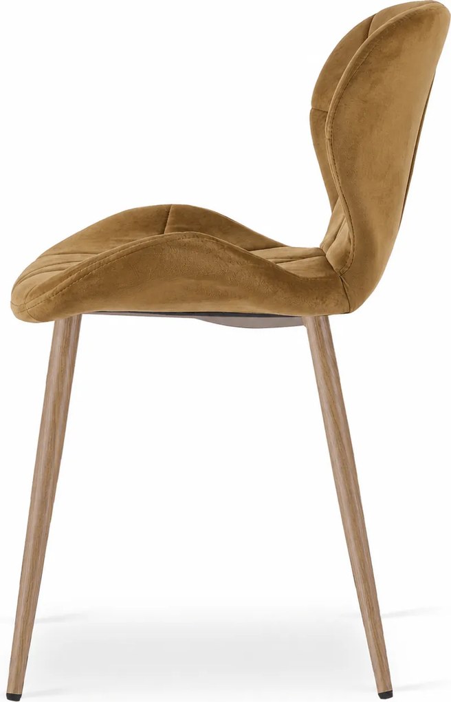 Jedálenská stolička MANGO VELVET, svetlohnedá