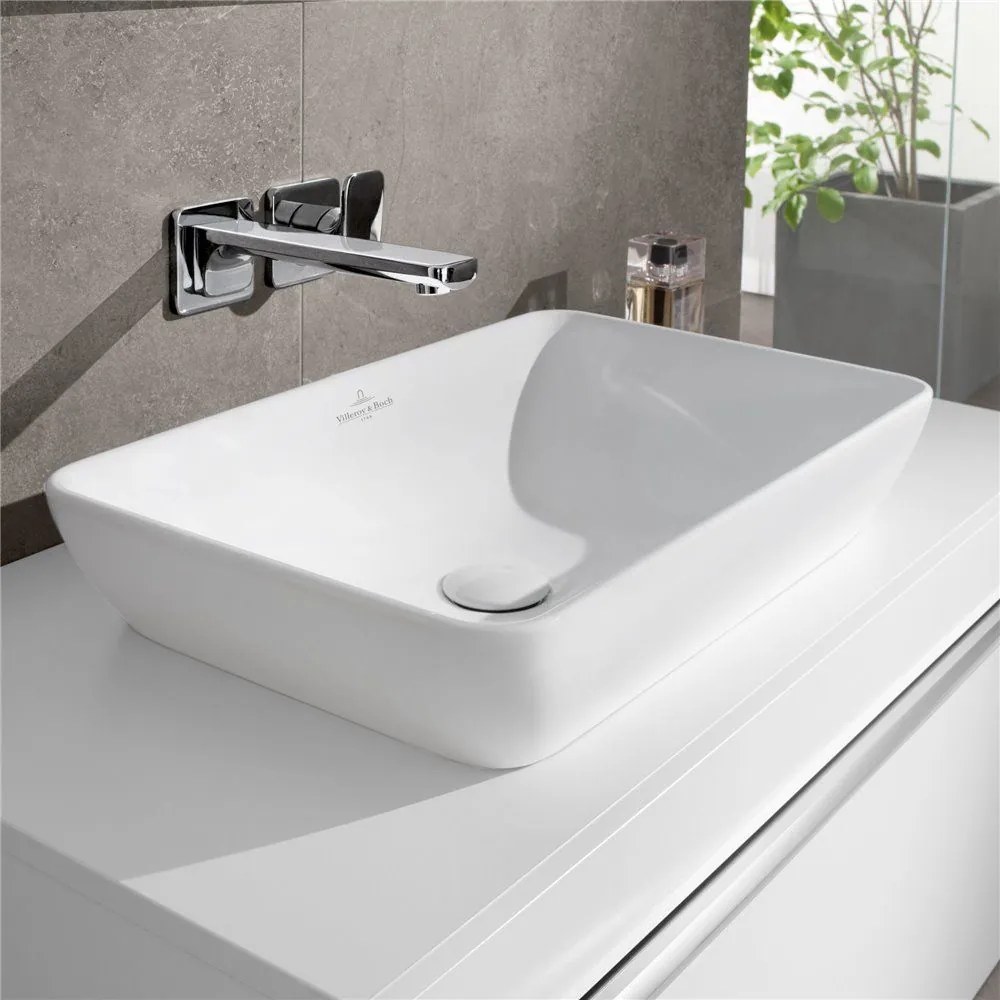 VILLEROY & BOCH Venticello umývadlo na dosku (k čiastočnému zapusteniu), bez otvoru, s prepadom, 550 x 360 mm, biela alpská, s povrchom CeramicPlus, 411355R1