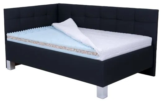 Čalúnená posteľ s úložným priestorom bez matraca MARIA PETITE 120x200 cm antracit