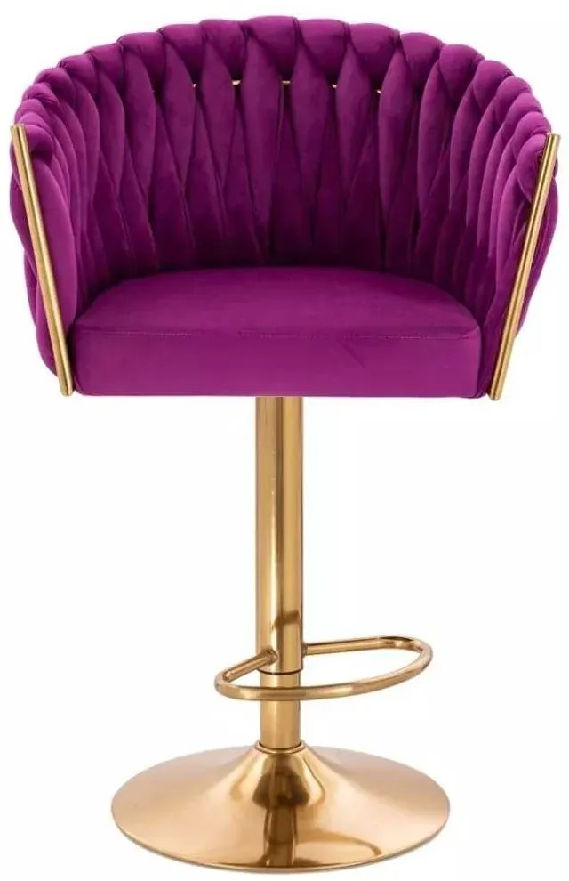 LuxuryForm DESIGN Barová stolička NORDEN VELUR na zlatom tanieri - fuchsia