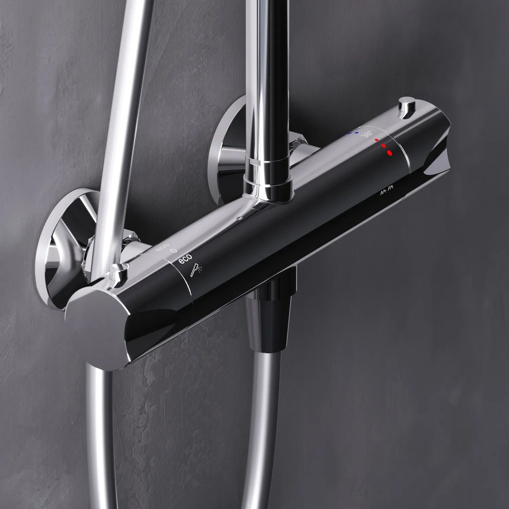 Sprchový systém AM.PM Hit F07TA400 s termostatickou sprchovou batériou, chróm