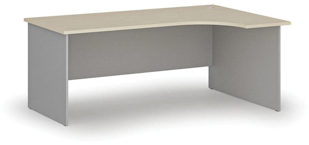 Kancelársky rohový pracovný stôl PRIMO GRAY, 1800 x 1200 mm, pravý, sivá/dub prírodný