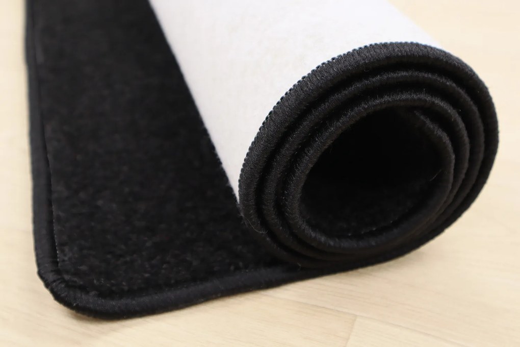 Betap koberce Behúň na mieru Eton čierny 78 - šíre 60 cm s obšitím