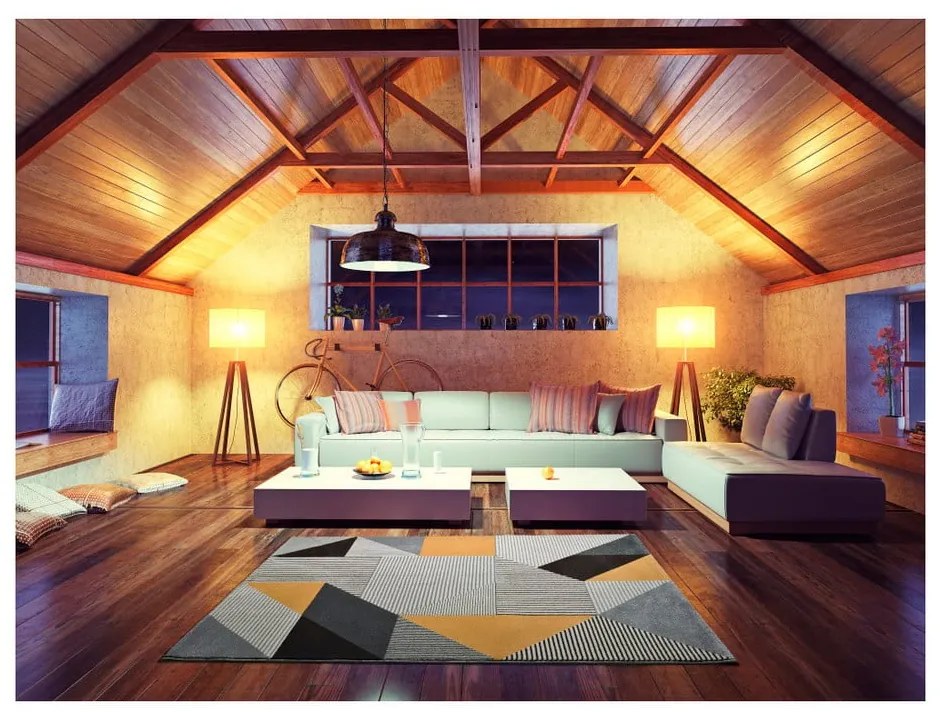 Oranžovo-sivý koberec Universal Gladys Duro, 80 × 150 cm