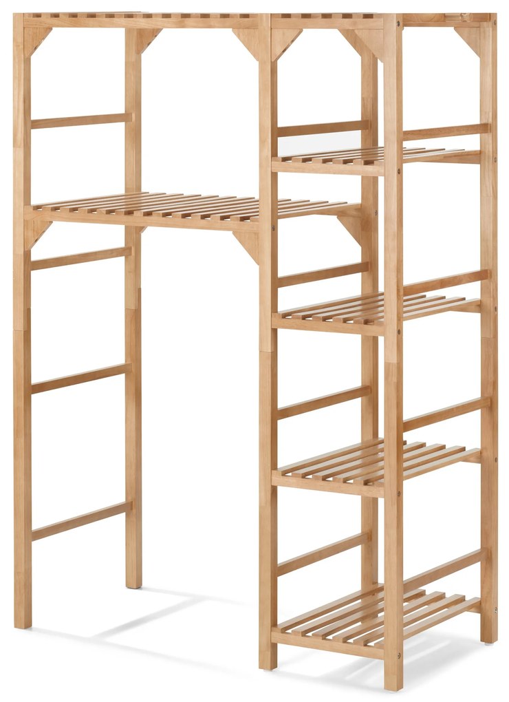 Regál s priestorom na pračku a  bočným prvkom