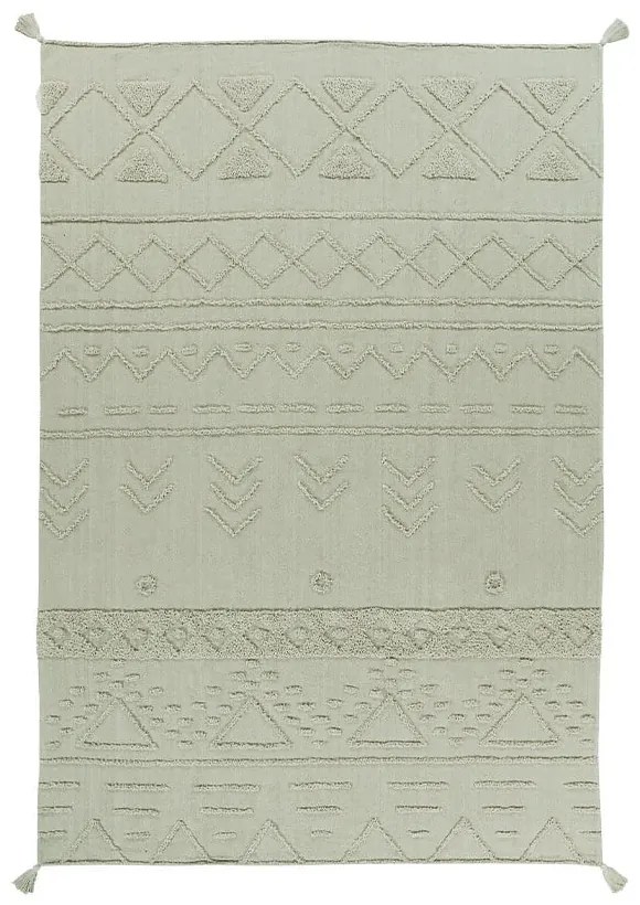 Svetlozelený prateľný ručne tkaný bavlnený koberec 170x240 cm Tribu Olive – Lorena Canals