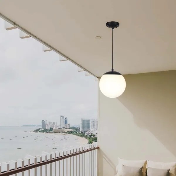 Vonkajší luster na lanku 1xE27/60W/230V IP44 čierna