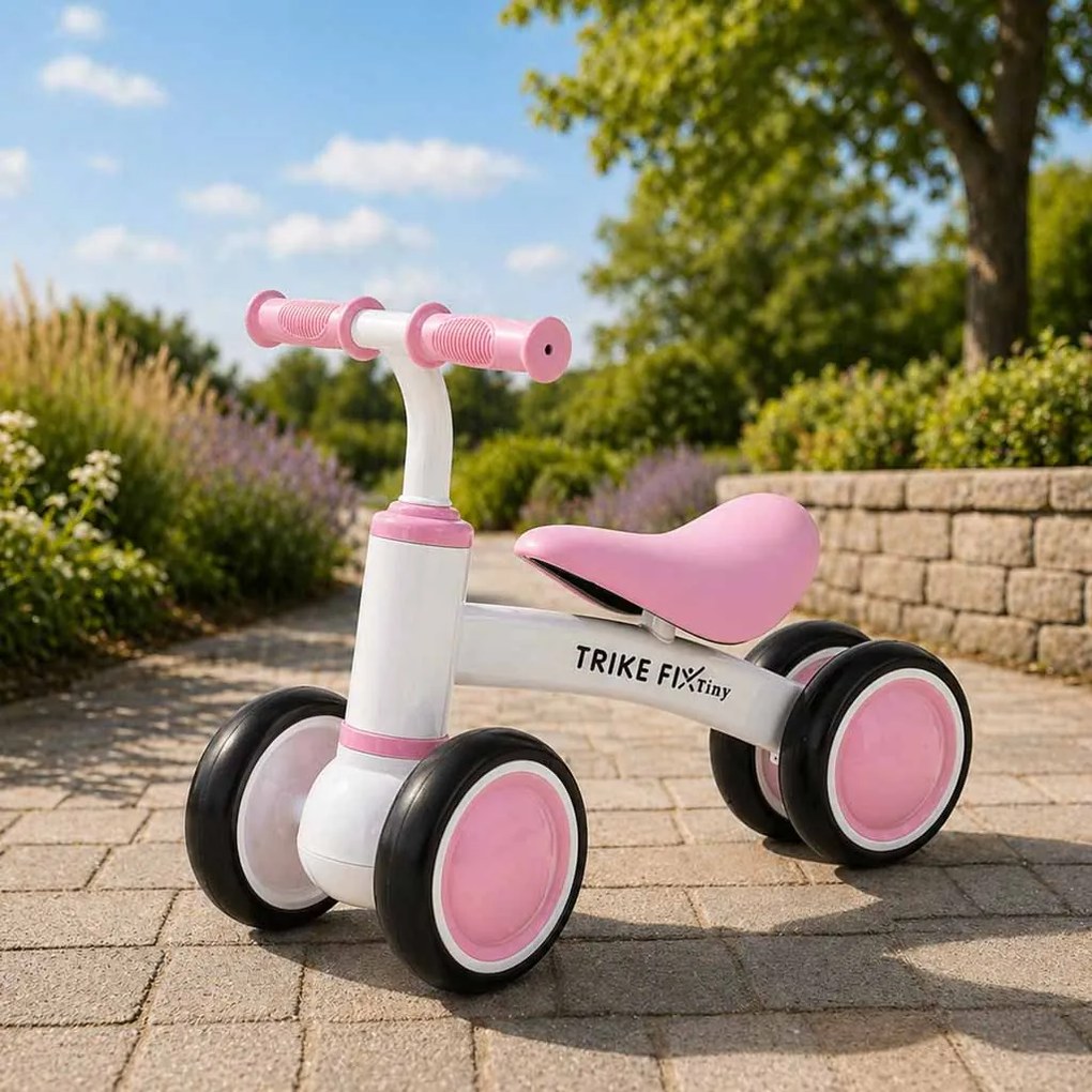 KIK Trike Fix Tiny V2 detské bežecké odrážadlo, ružovo-biele