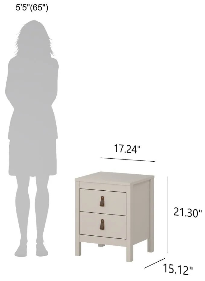 Sivobéžový nočný stolík Madrid – Tvilum