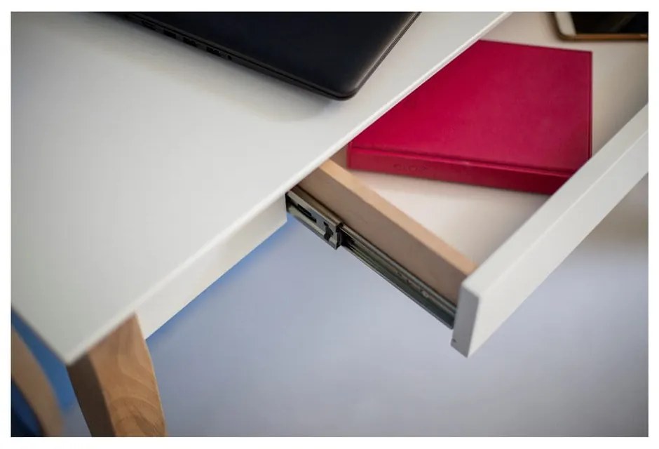 Biely písací stôl Ragaba Lillo, dĺžka 65 cm