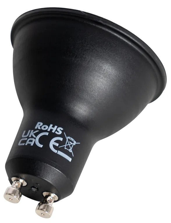 Sada 5 ks GU10 LED svietidlo čierne 7W 610 lm 3000K