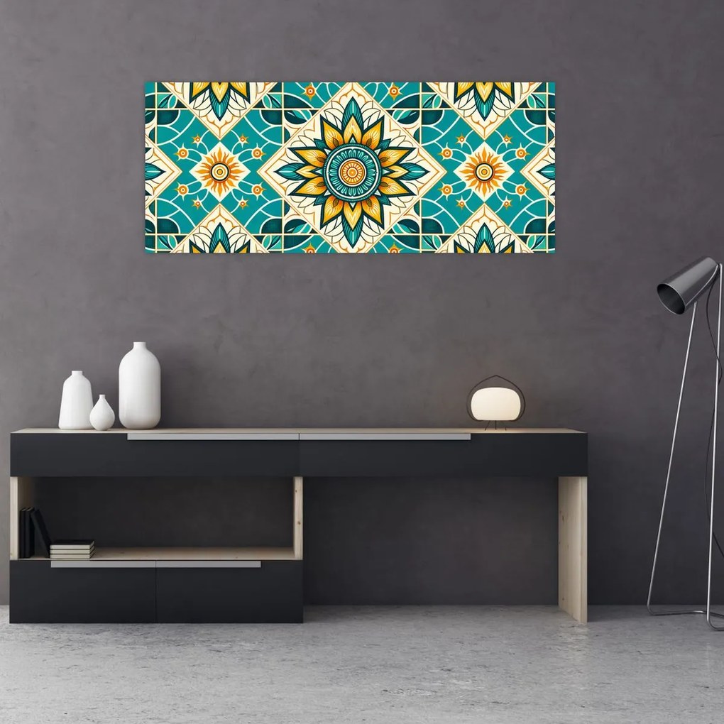 Obraz - Tyrkysový vzor (120x50 cm)