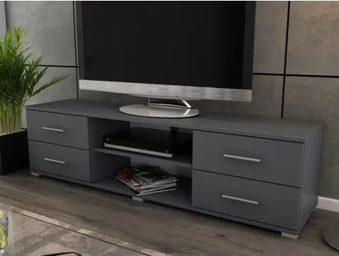 Široký TV stolík Oskar TV, grafitový, šírka 180 cm%