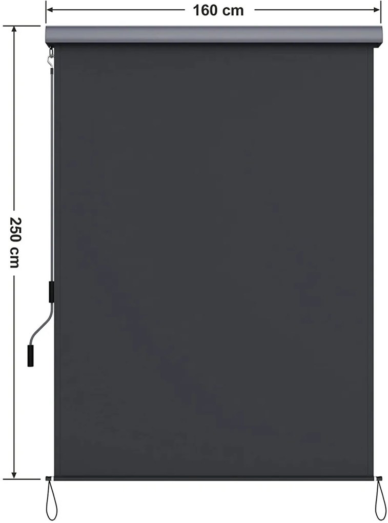 Vertikálna markíza Orrine 250x160 cm sivá