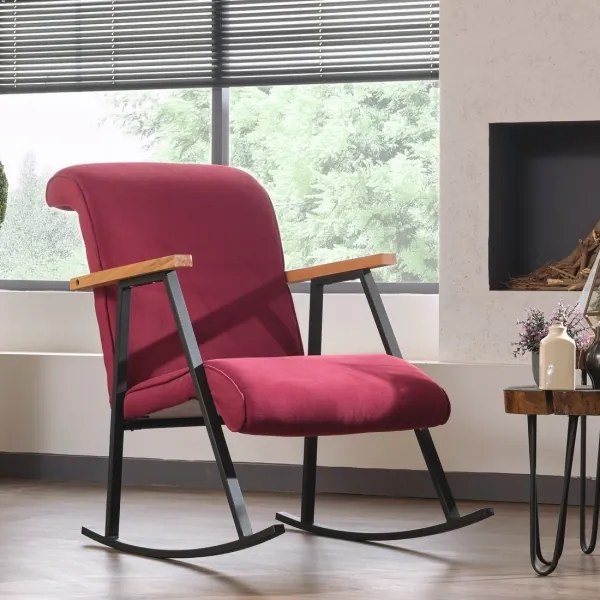 Hojdacie kreslo LUNI červené