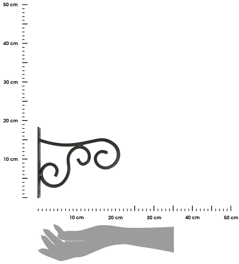 Kovový držiak na kvetináč Irma, 18,5x21 cm, čierna