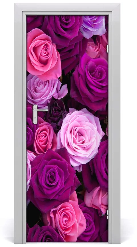 Fototapeta na dvere ružové ruže 75x205 cm