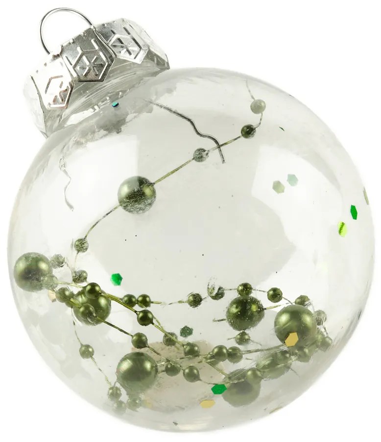 DECOLED Sada ozdob, prům. 7 cm, tmavě zelená